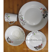 Haonai 30 pieces dinner set ceramic dinnerware set round shape dinner set restaurant dinner set with customized design